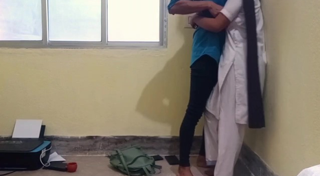 Angel Suheli & her Indian tutor in a steamy store-apartment penetration session