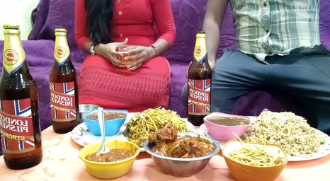 Watch Mumbai Ashu's indian stepmom, ashu, penetrate her hubby's mouth and fill his pussy with her favorite food